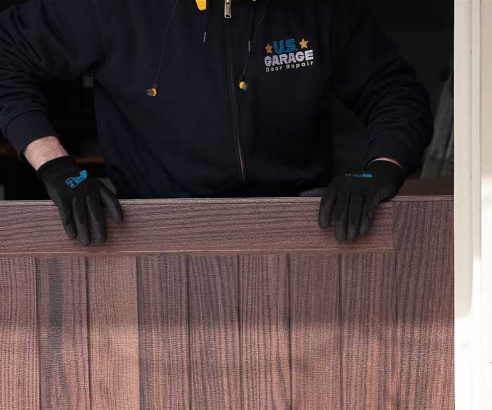 Replacement garage door installation process near Wilmette IL